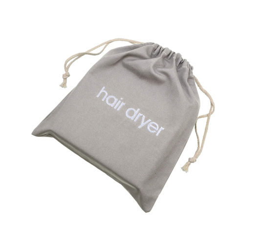 DOUBLE KNOTTED HAIRDRYER BAGS in NATURAL LINEN – Prapal Exports LLP
